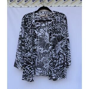 Chico's Cardigan Sweater Size 3 Open Front Lightweight Sheer